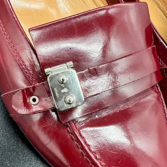 Hermes Red Glossy Red Patent Leather loafer - Picture 4 of 8